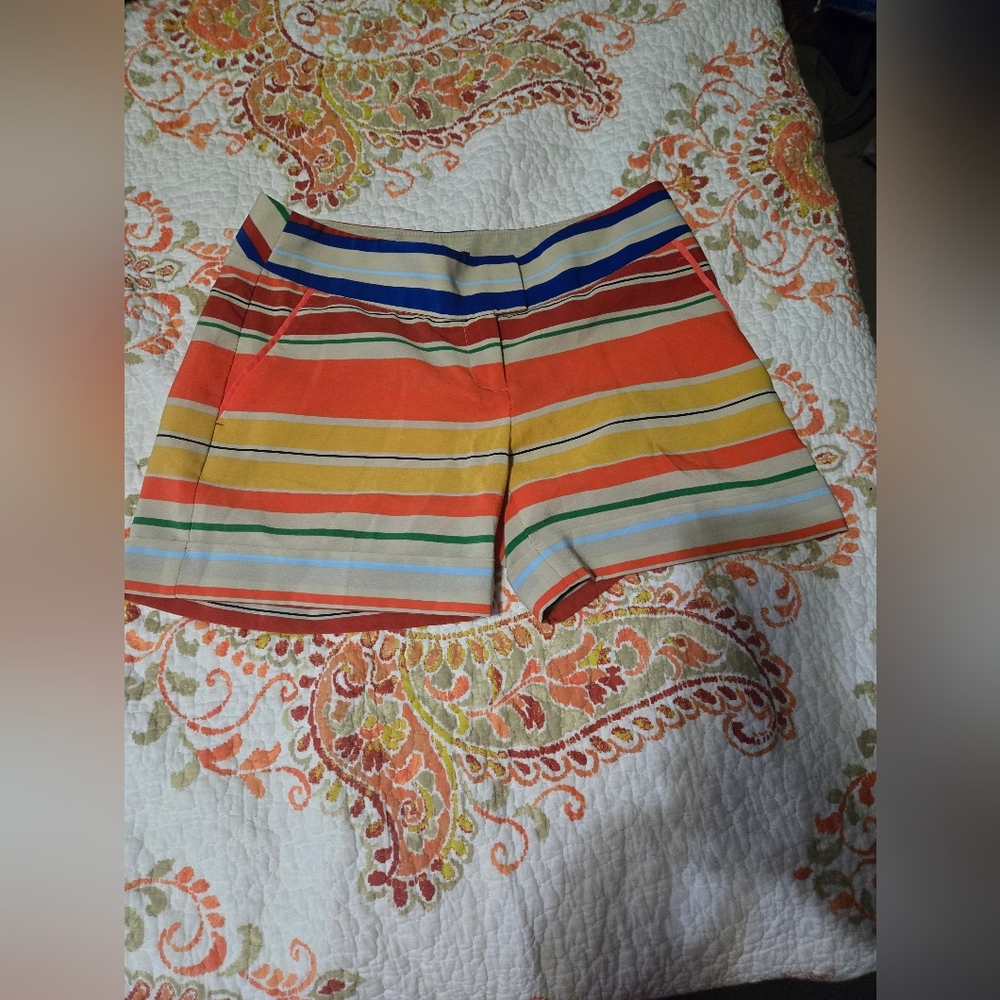 Size 4 Outback Red Colorful Striped Women's Shorts.